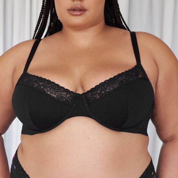 SAVAGE X FENTY Cotton Unlined Bra 38B Caviar NWT in packaging - Picture 2 of 7